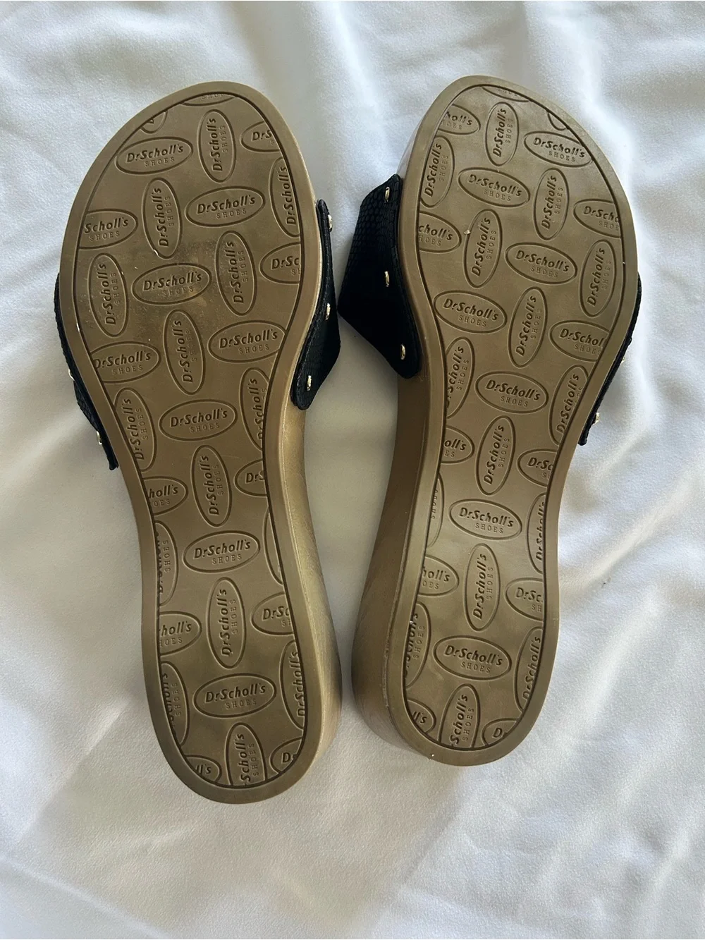 Dr. Scholl’s Classic Black Textured Buckle Slide Sandle Size 9